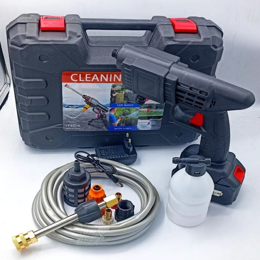 Cordless Water Gun for Car Washing 48V | Portable High Pressure Car Washer with Pipe, Soap Bottle & 2 Nozzles