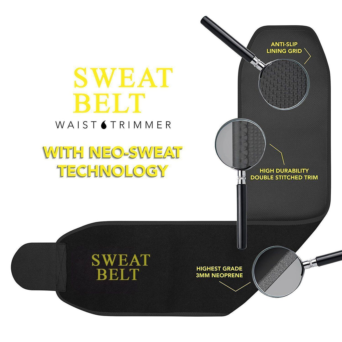 Premium Sweat Waist Trimmer Belt – Adjustable Workout & Gym Sweat Belt for Men & Women