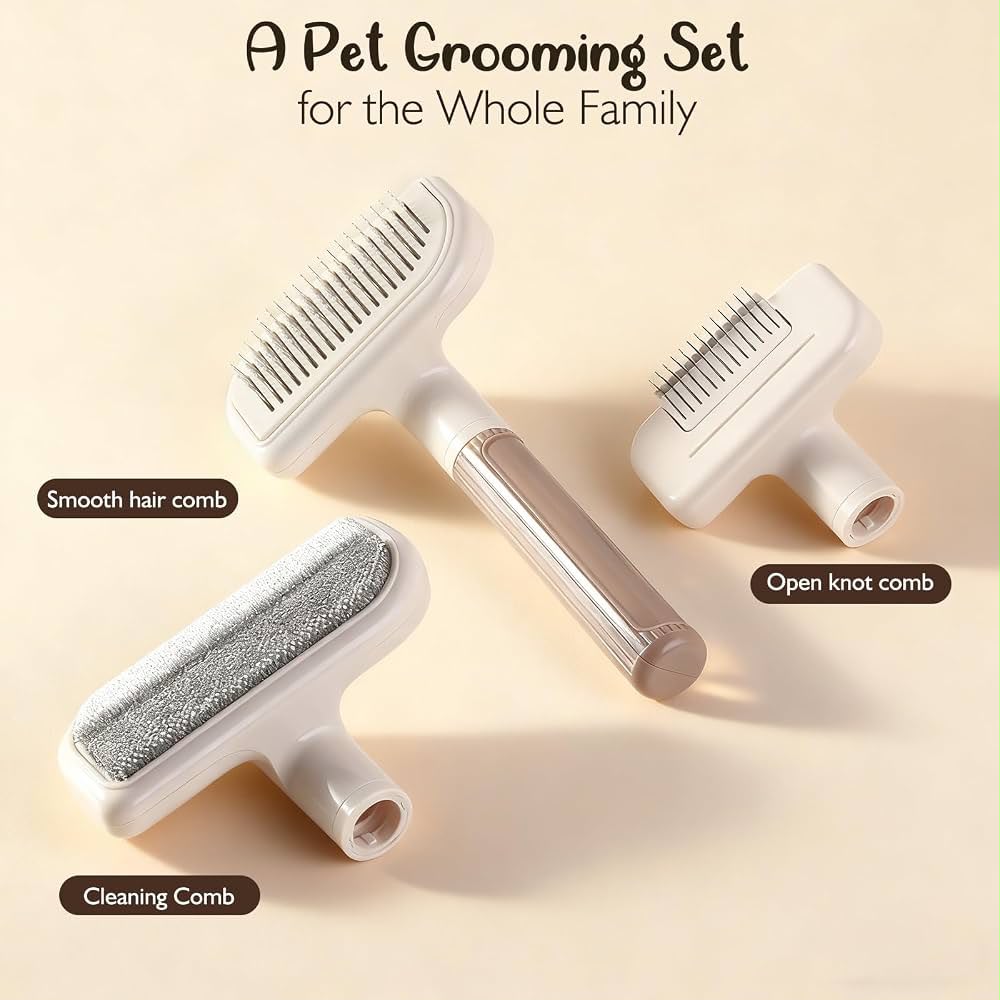 3-in-1 Pet Grooming Comb with Blue Light