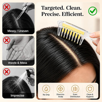 Transparent Hair Oil Comb Applicator