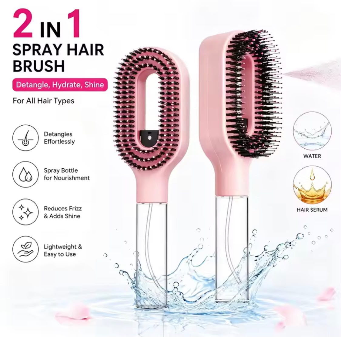 2-in-1 Hair Spray Comb Brush