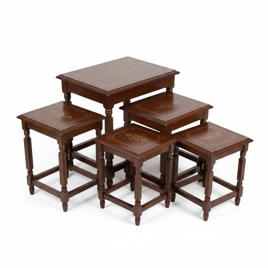 4-Piece Nesting Table Set | Modern Wooden Side Tables for Living Room & Bedroom