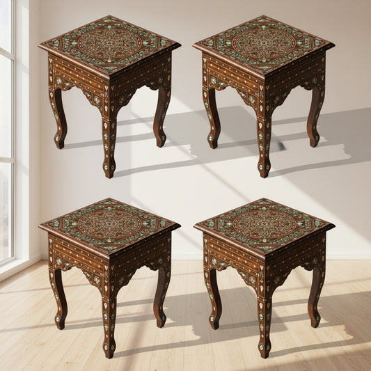 4-Piece Nesting Table Set | Modern Wooden Side Tables for Living Room & Bedroom