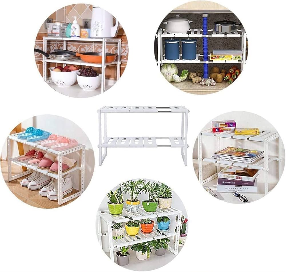 Adjustable Kitchen Storage Rack – Space Saving Organizer
