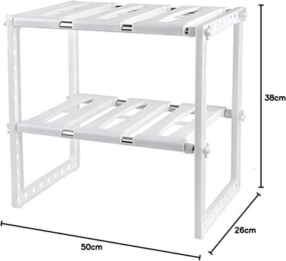 Adjustable Kitchen Storage Rack – Space Saving Organizer