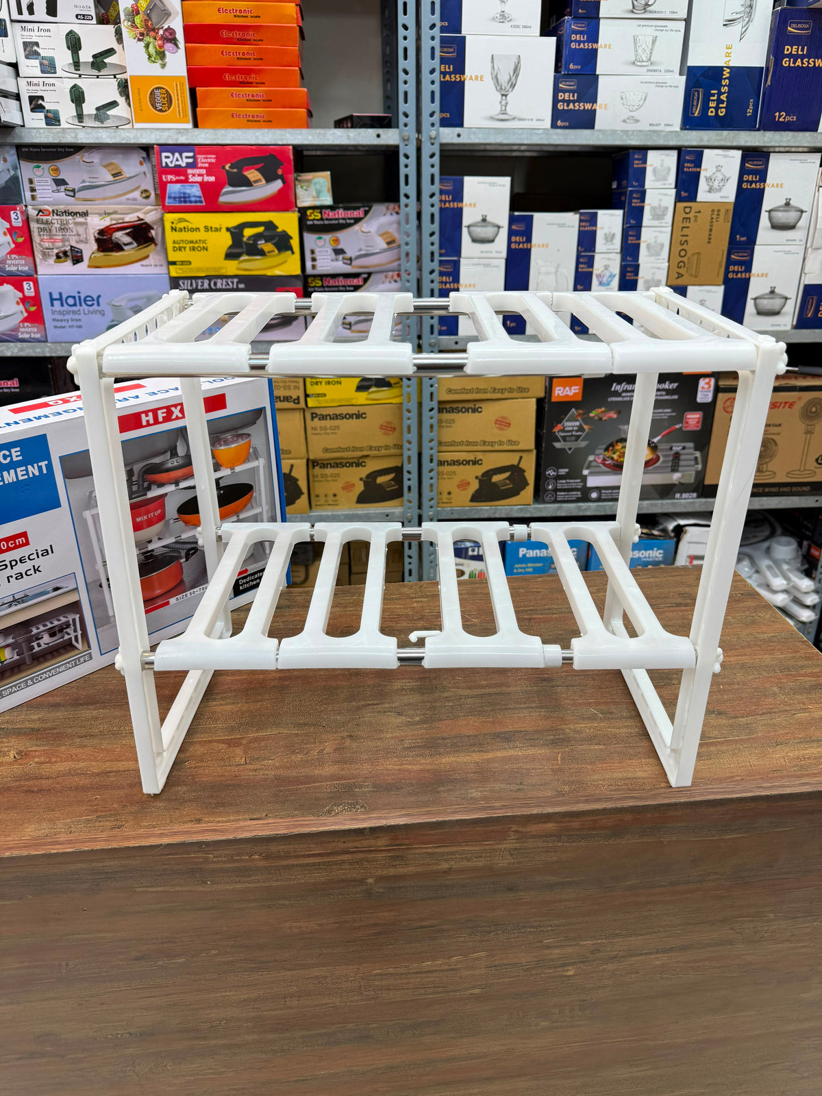 Adjustable Kitchen Storage Rack – Space Saving Organizer
