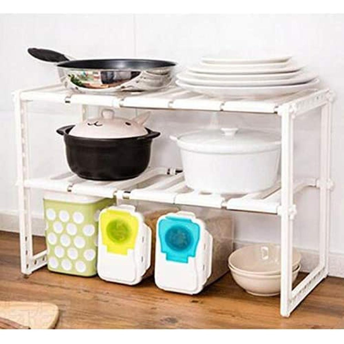 Adjustable Kitchen Storage Rack – Space Saving Organizer