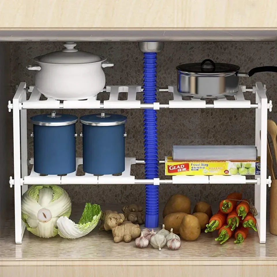Adjustable Kitchen Storage Rack – Space Saving Organizer