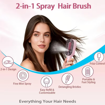 2-in-1 Hair Spray Comb Brush